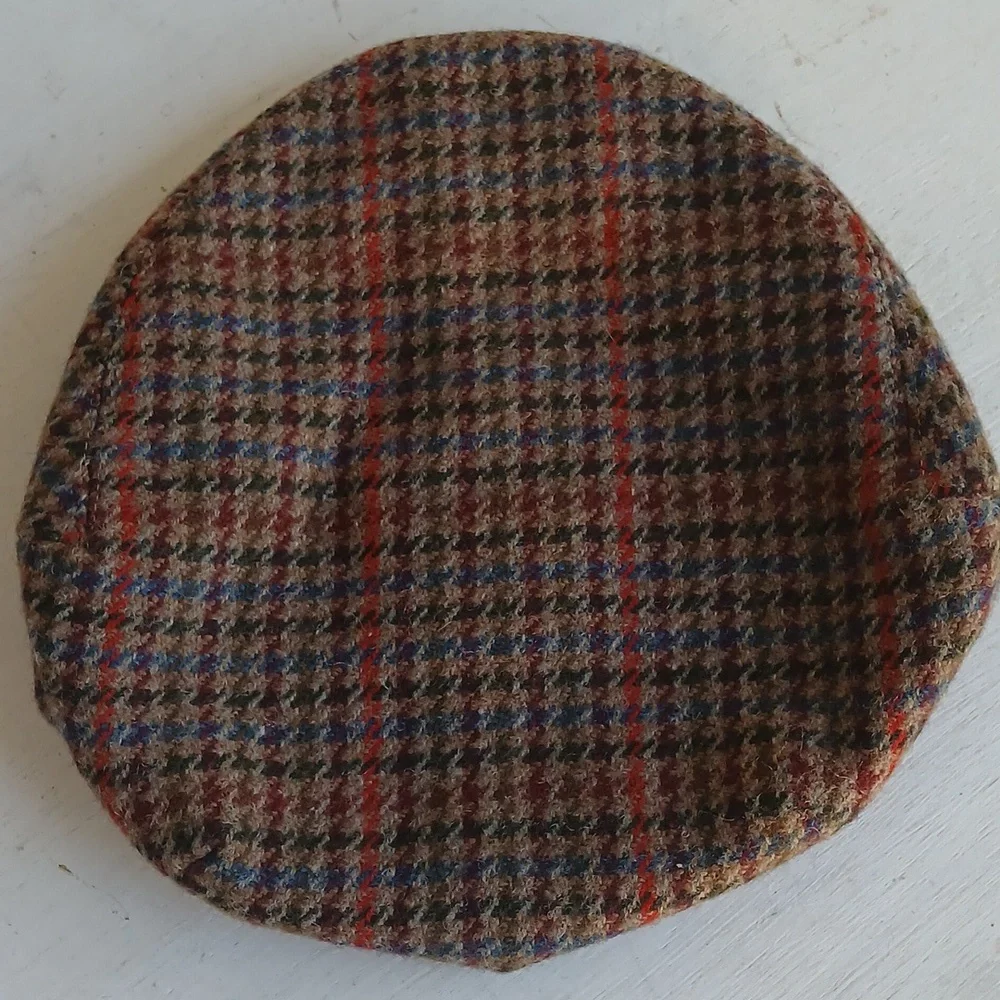 Aquascutum London Brown Multi-Color Tweed Flat Cap